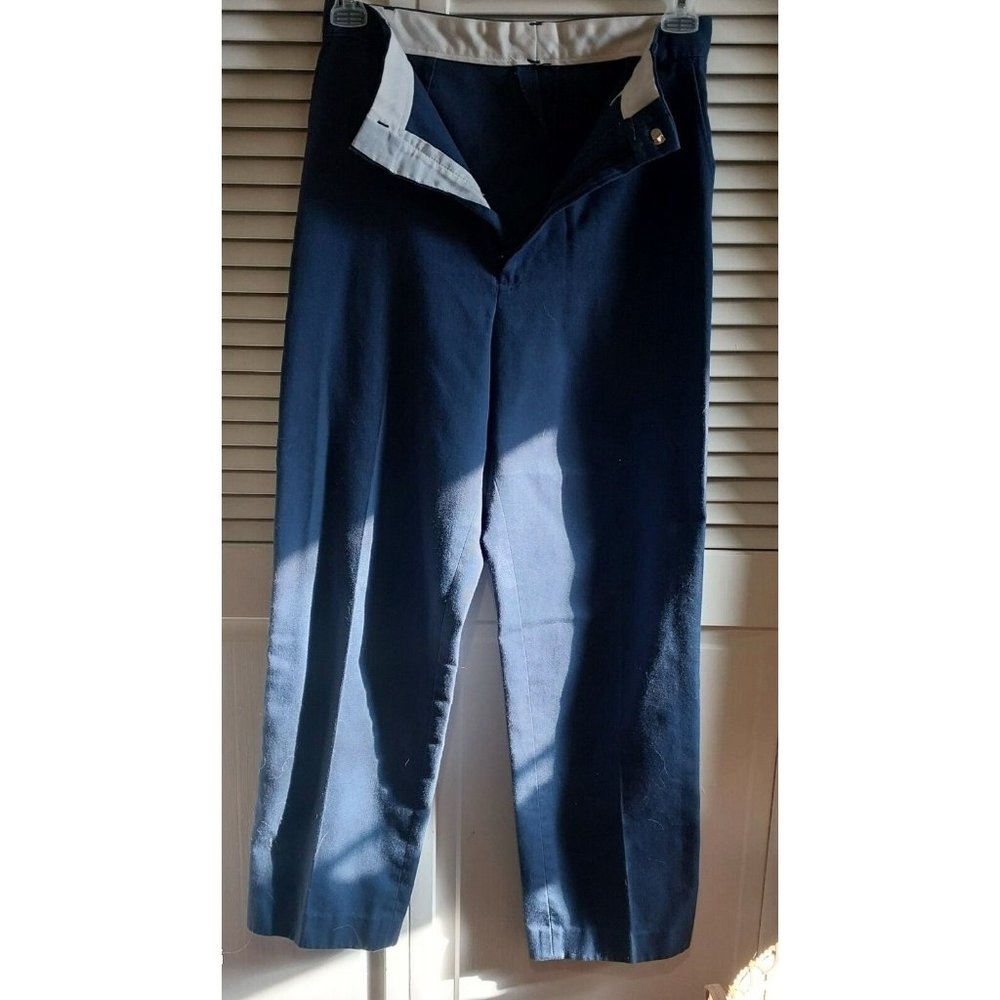DC Vintage Navy Blue Pants Size 28 Waist Year 1980 Great Shape Side Pockets - Picture 1 of 6
